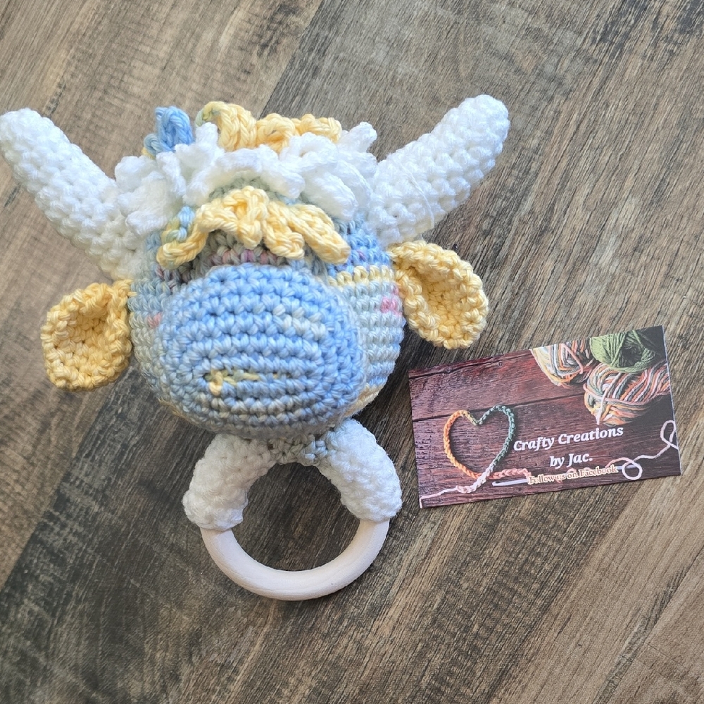 Highland Cow Baby Rattle